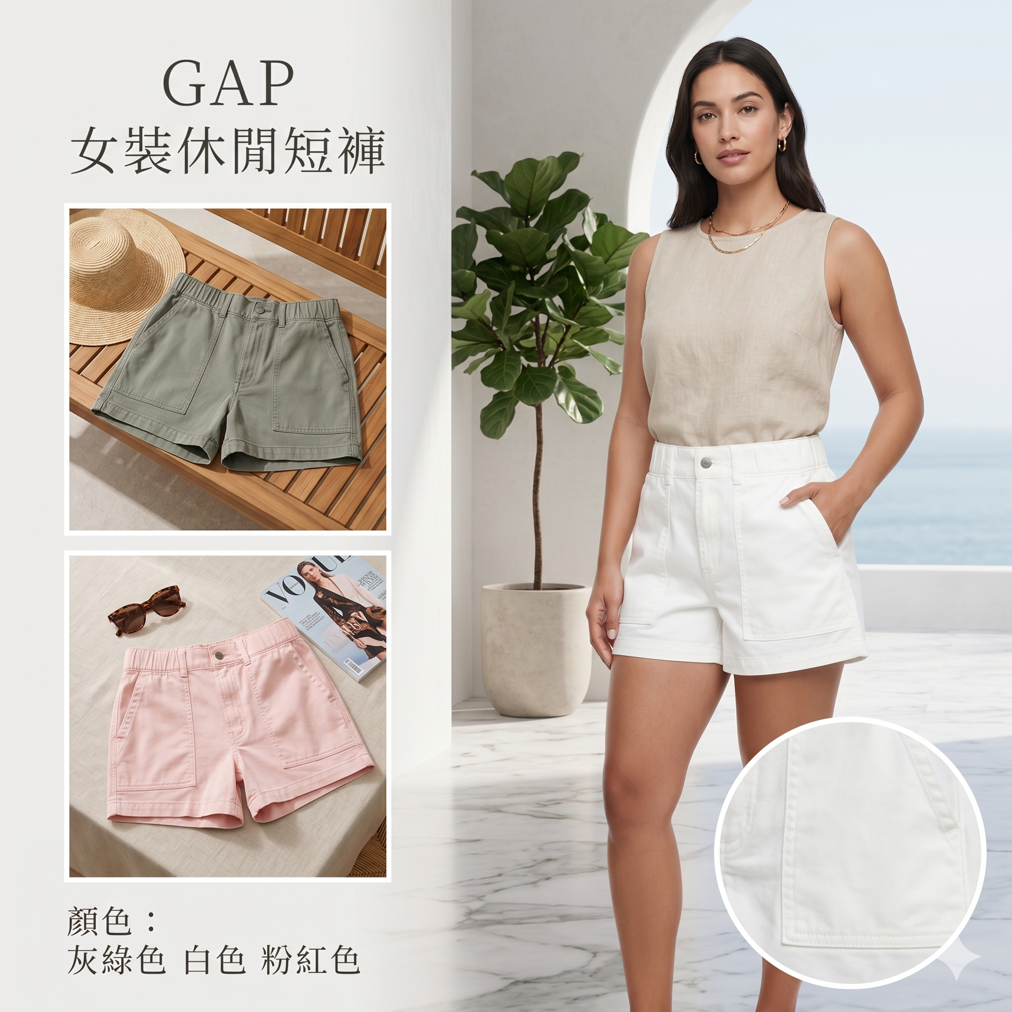 【預購】GAP H050914 女裝休閒短褲