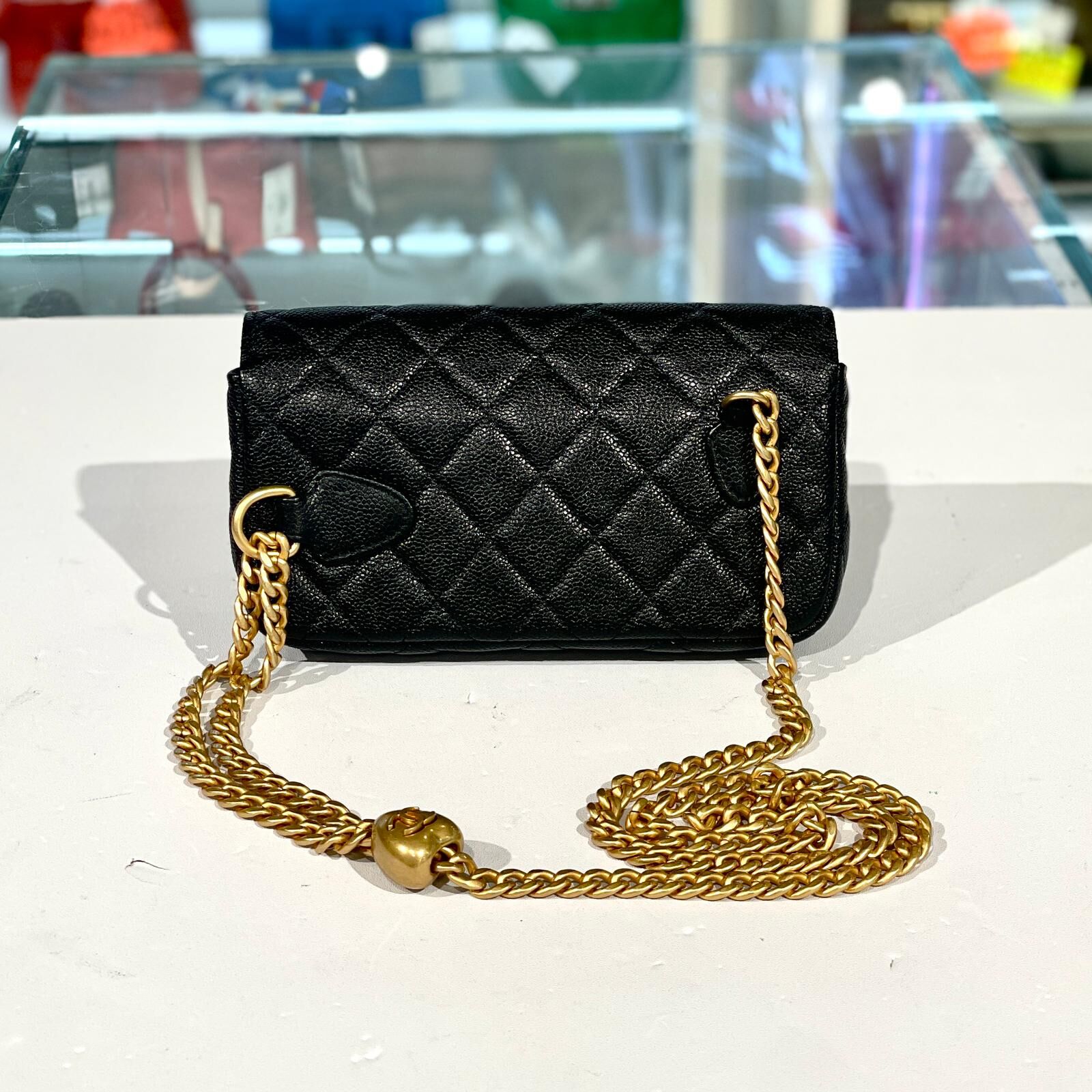 全新CHANEL WAIST BAG BOBY BAG 黑色荔枝皮心型調節金扣@晶片 #香奈兒腰包 #BRAND NEW #香榭站正品