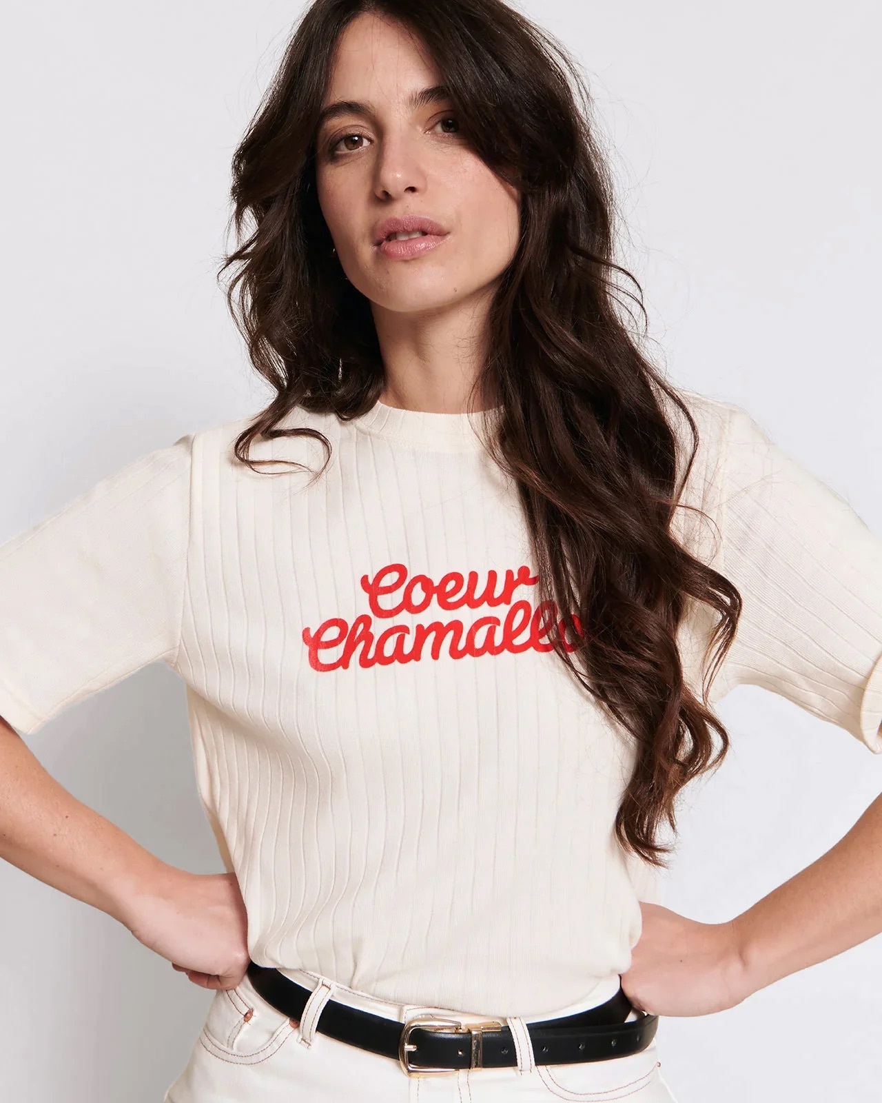 Women's Marshmallow Heart T-shirt in organic cotton - cream | émoi émoi