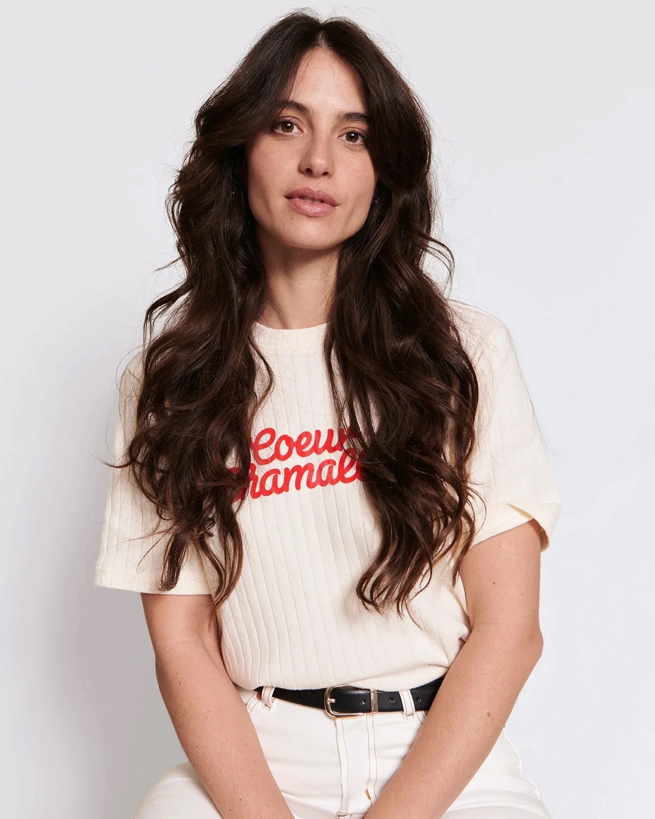 Women's Marshmallow Heart T-shirt in organic cotton - cream | émoi émoi