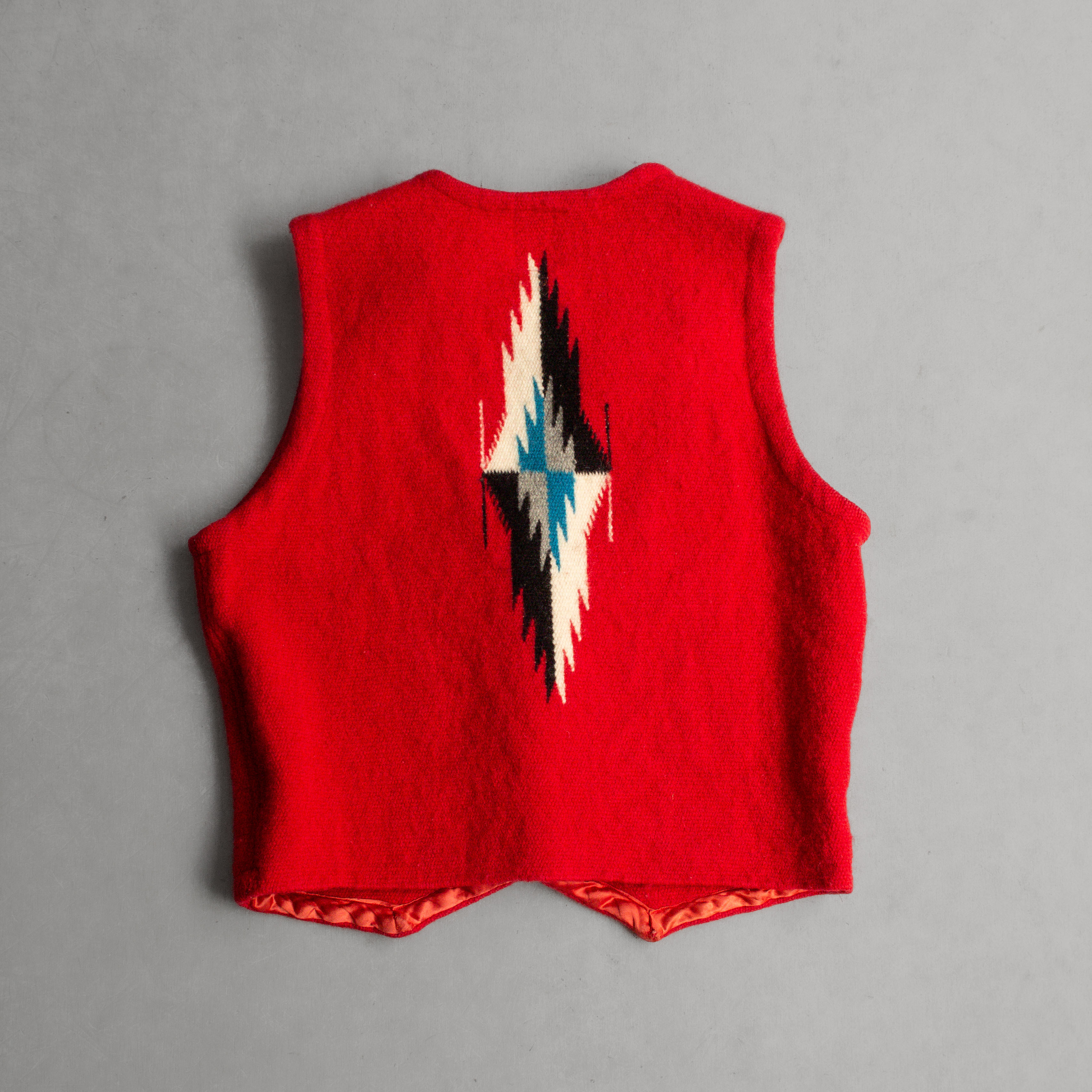 ORTEGA CHIMAYO VEST 美國 紅色 羊毛 印地安 針織 圖騰 背心