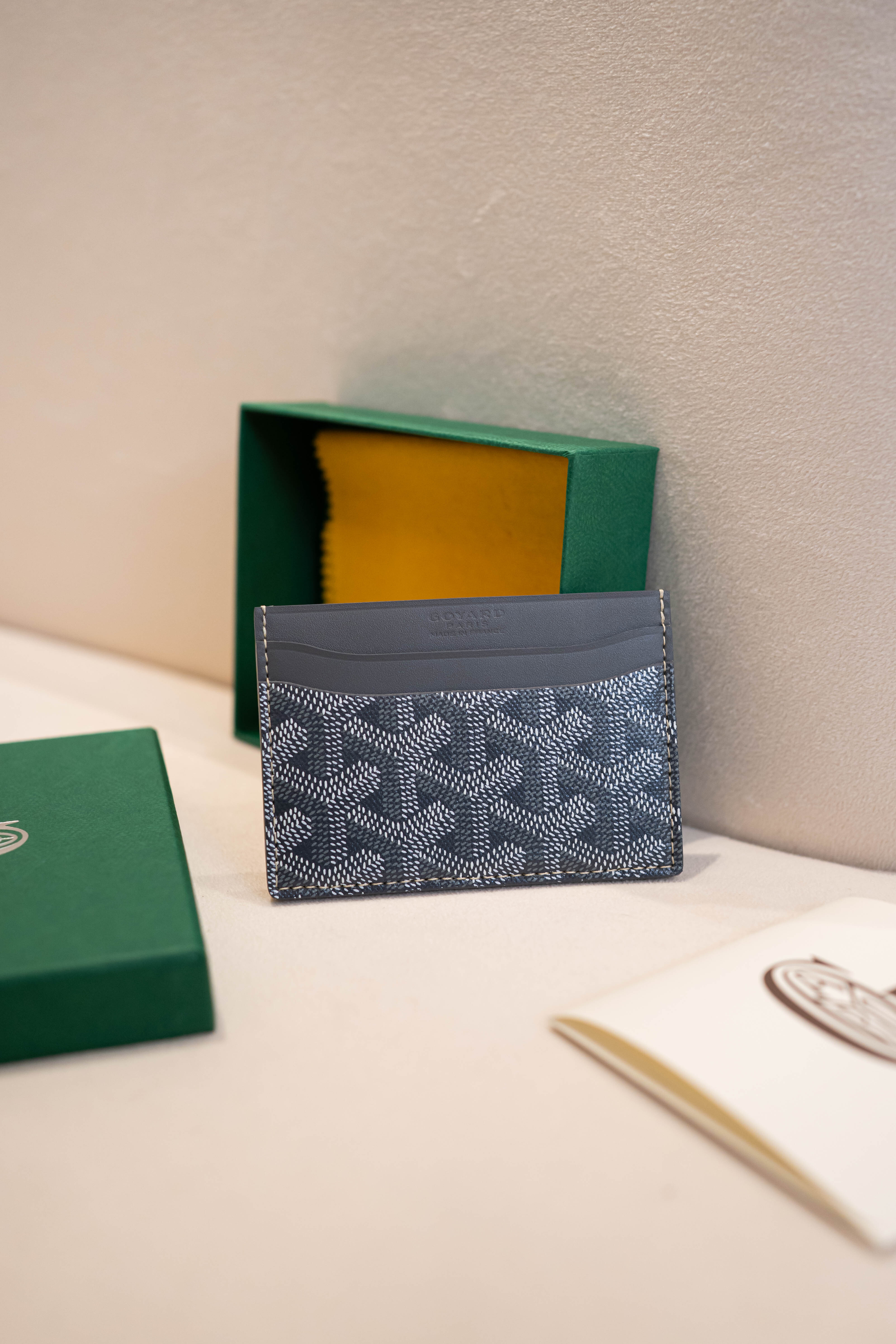 Goyard Saint-Sulpice Cardholder 灰色帆布拼小牛皮 卡包