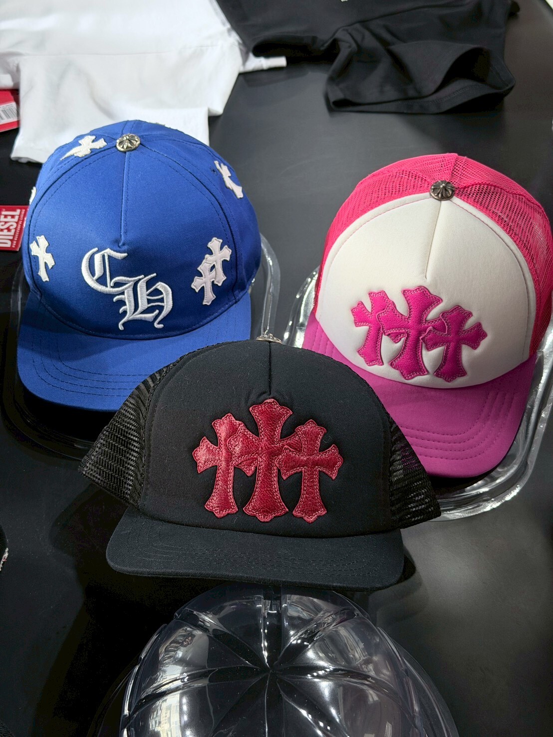 Chrome Hearts 克羅心 稀少款 拼皮三十字卡車帽 網帽 / 多十字棒球帽
