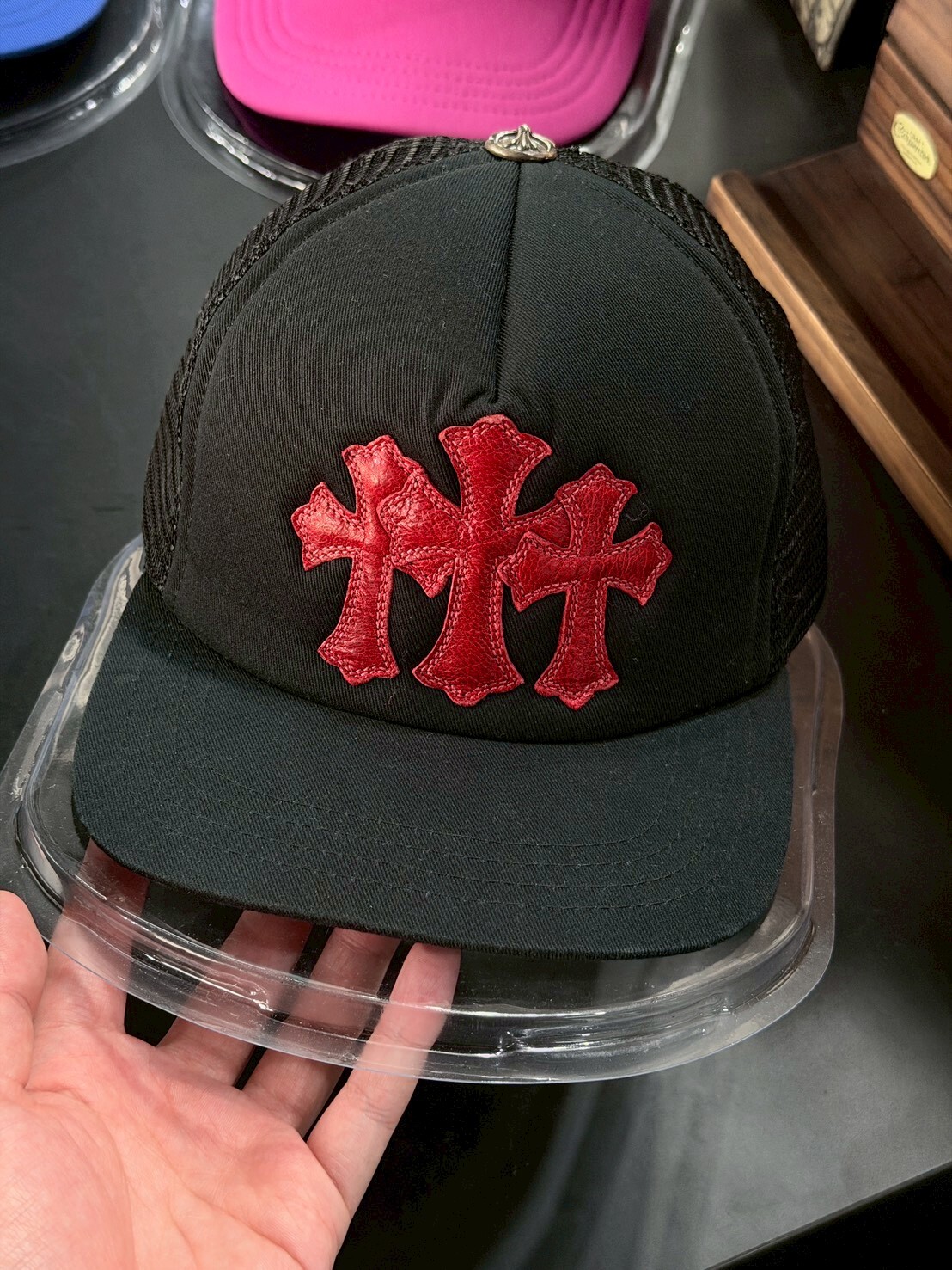Chrome Hearts 克羅心 稀少款 拼皮三十字卡車帽 網帽 / 多十字棒球帽