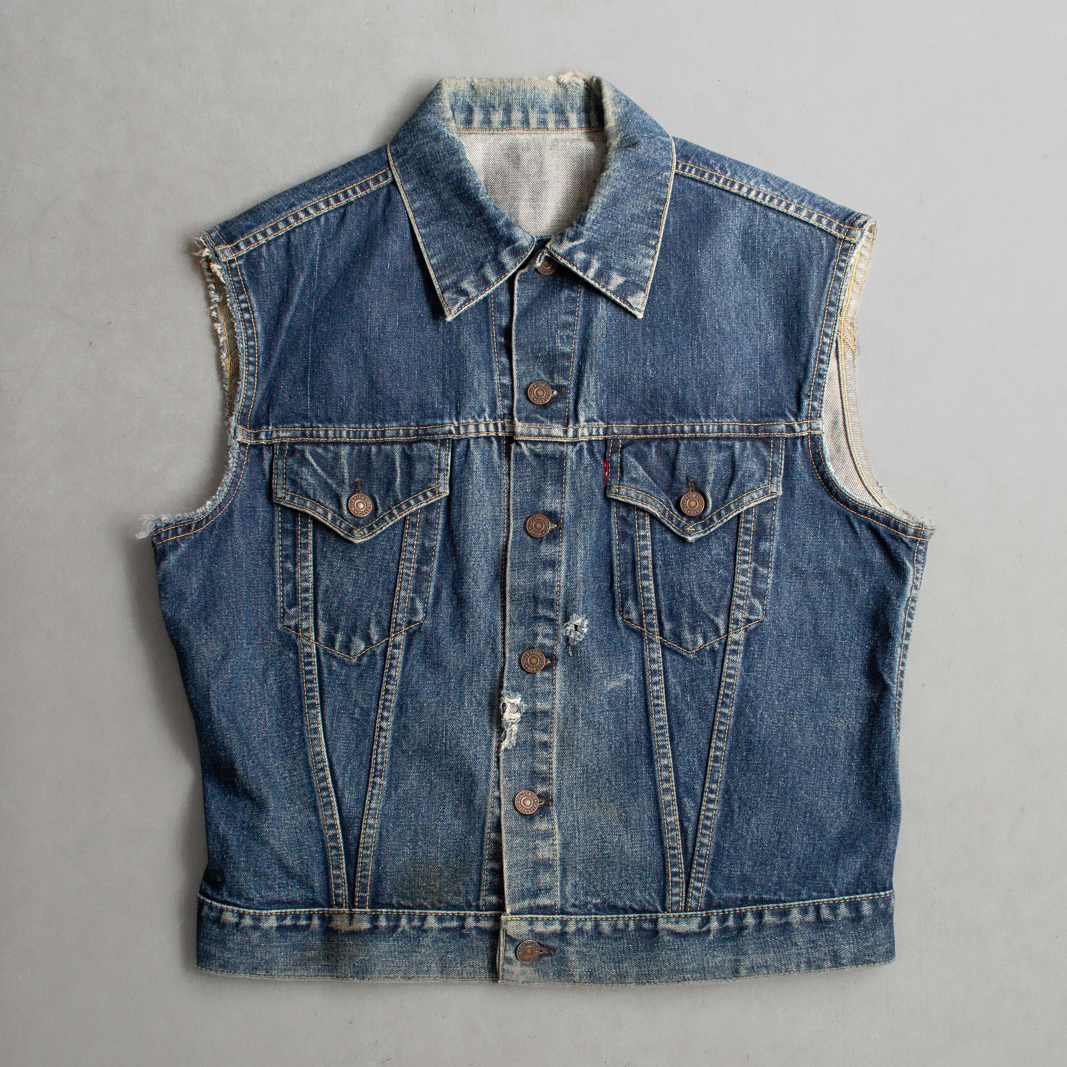 60S LEVIS 557XX BIG E DENIM VEST 美國製 丹寧 外套 無袖 背心