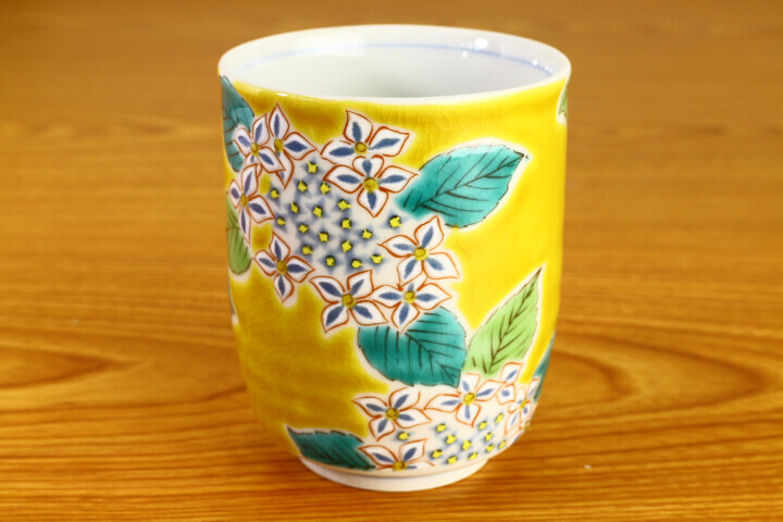 九谷燒 茶杯 - 時令花卉 - 紫陽花【日本製造】🔸