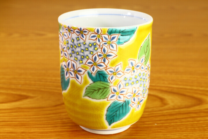 九谷燒 茶杯 - 時令花卉 - 紫陽花【日本製造】🔸