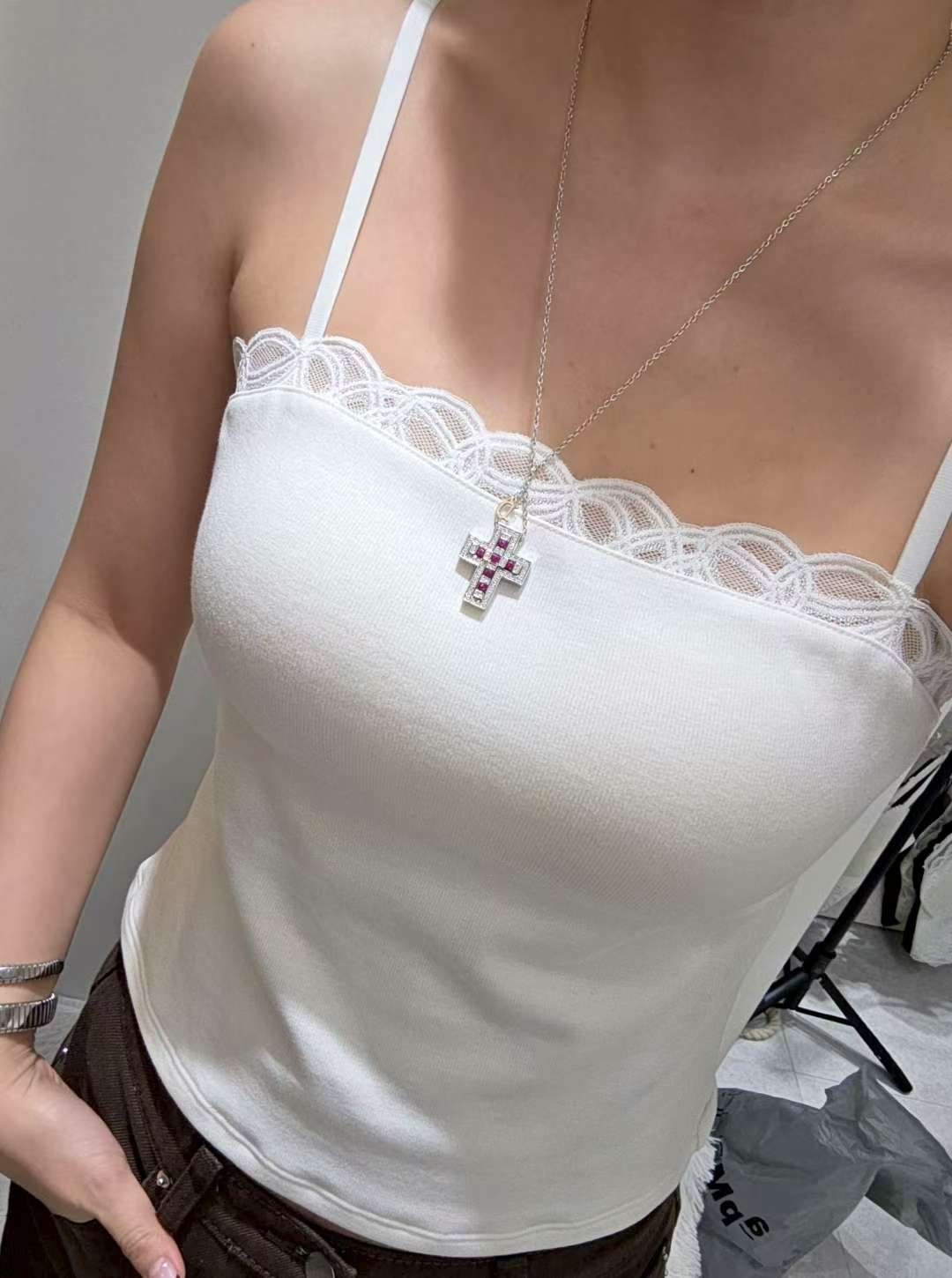 WW2656 厘士邊吊帶背心