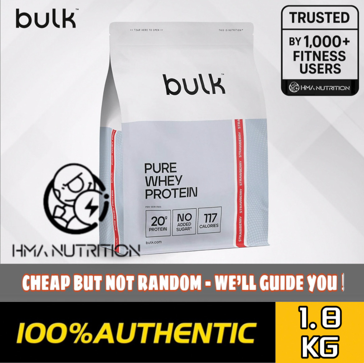 BULK Pure Whey Protein (1.8KG)