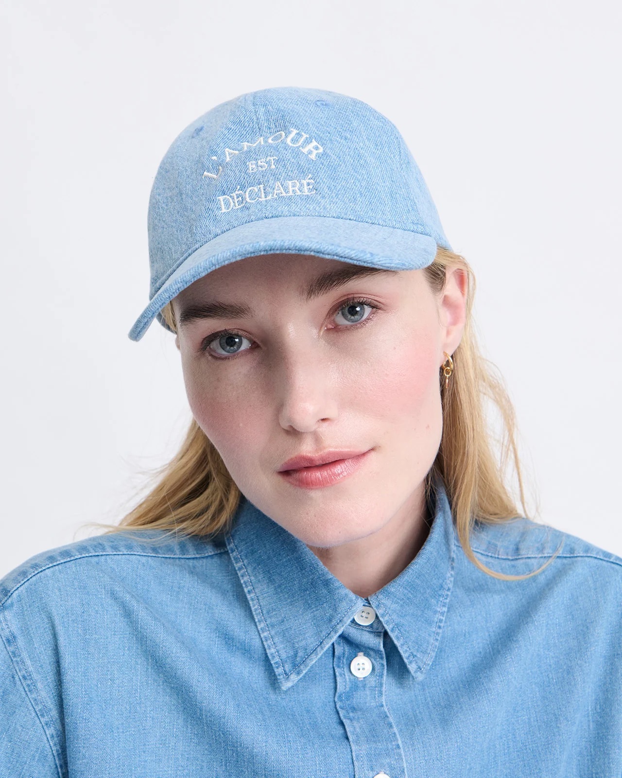 La casquette L'amour est déclaré - denim clair   | émoi émoi