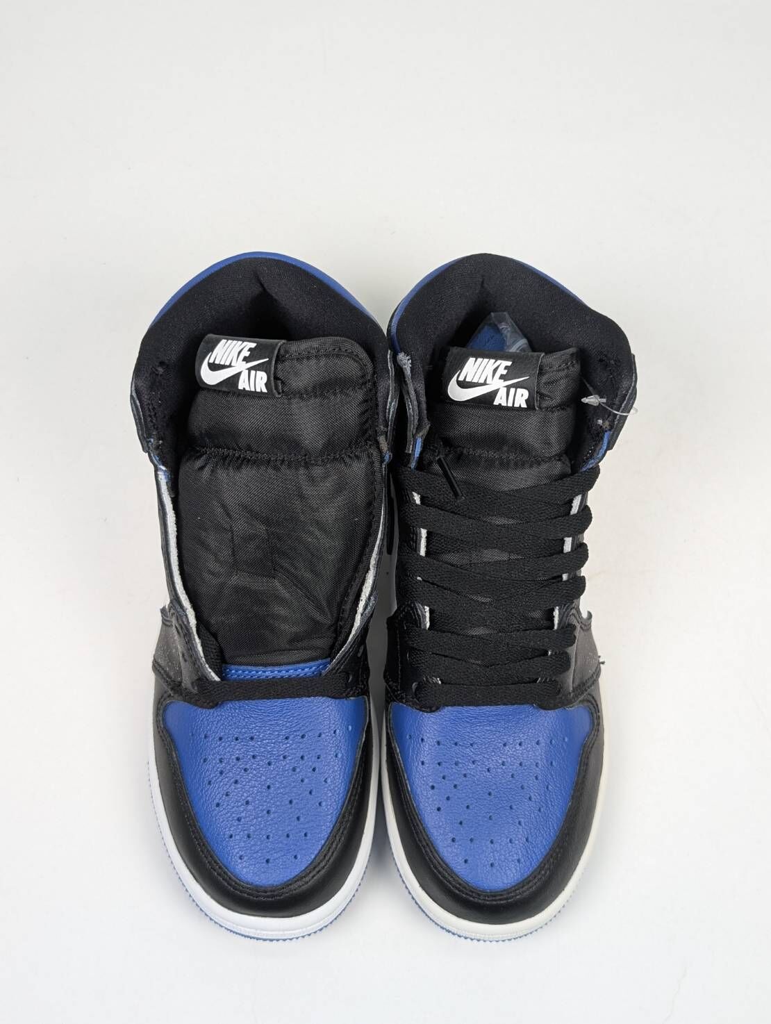 微瑕疵-左右腳中底色差鞋面結晶體 575441-041 5Y Air Jordan 1 “Game Royal” GS 黑藍 小閃電 女鞋