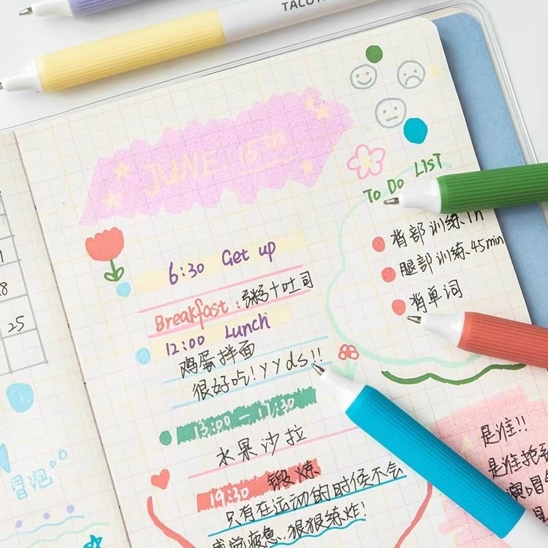 第五期预购麦和TACOTACO丙烯按动中性笔 1套12色