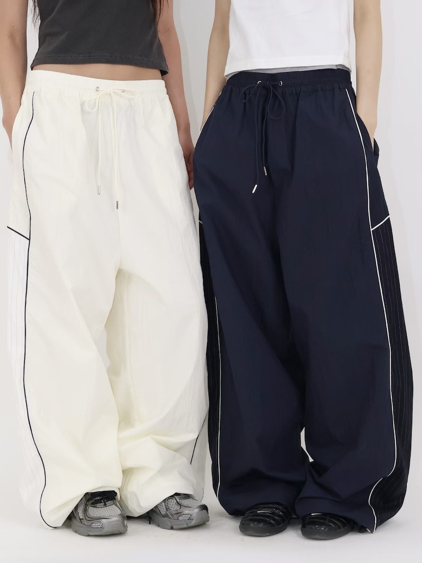 side stripe nylon trouser