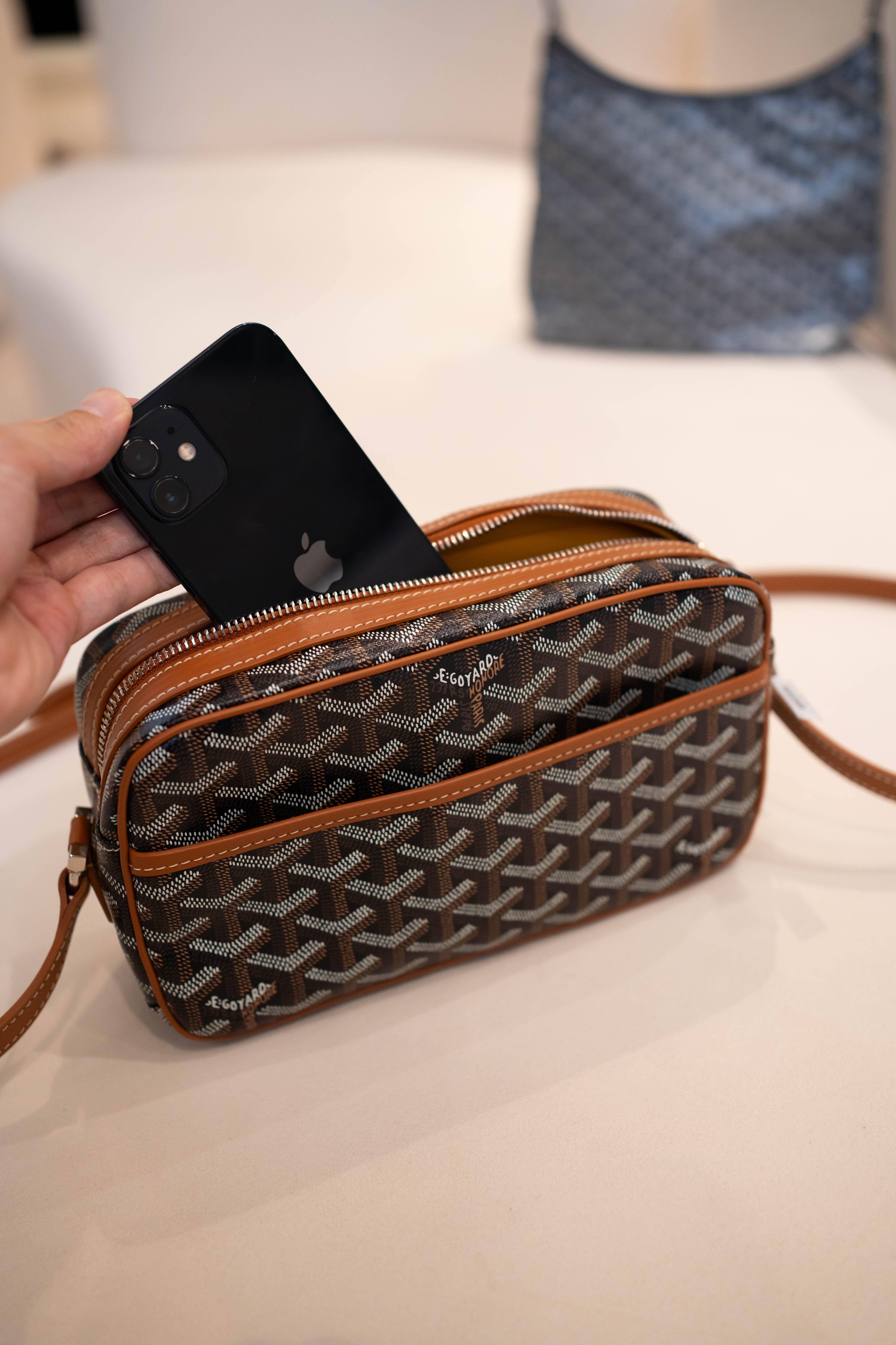 Goyard Cap Vert Pm Black and Tan