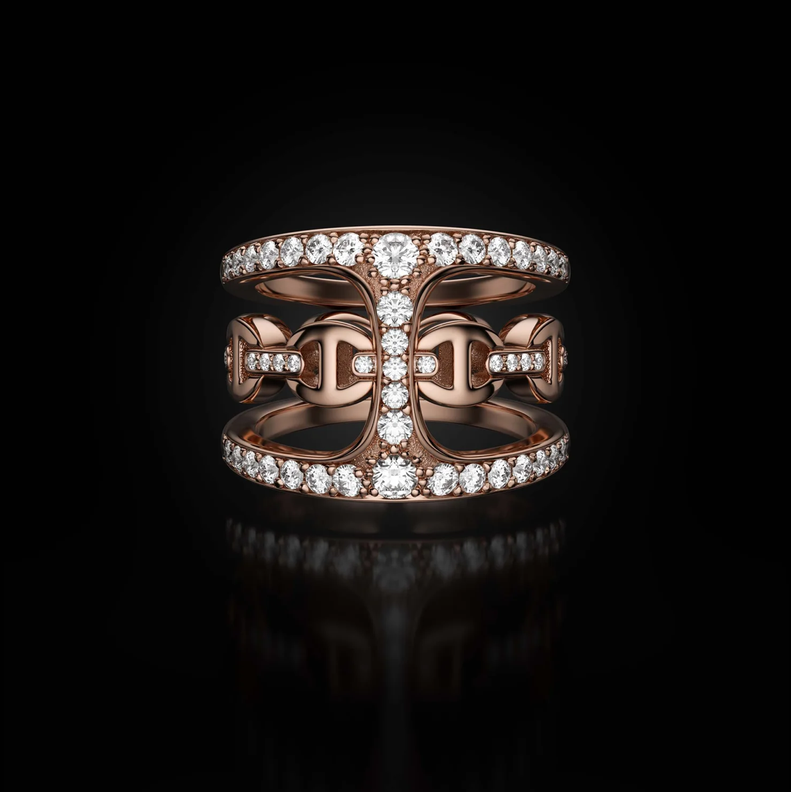 HB020D PHANTOM CLIQUE WITH DIAMONDS - 18K GOLD