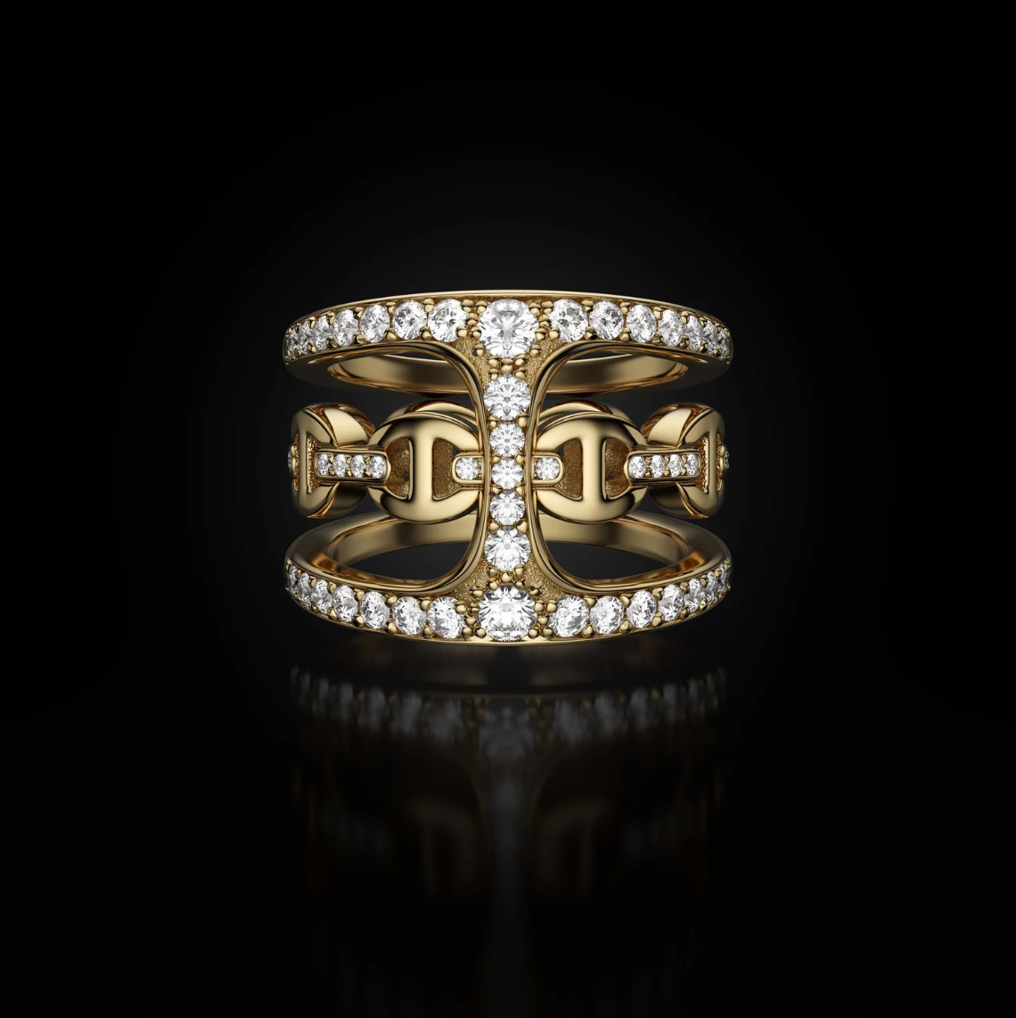 HB020D PHANTOM CLIQUE WITH DIAMONDS - 18K GOLD