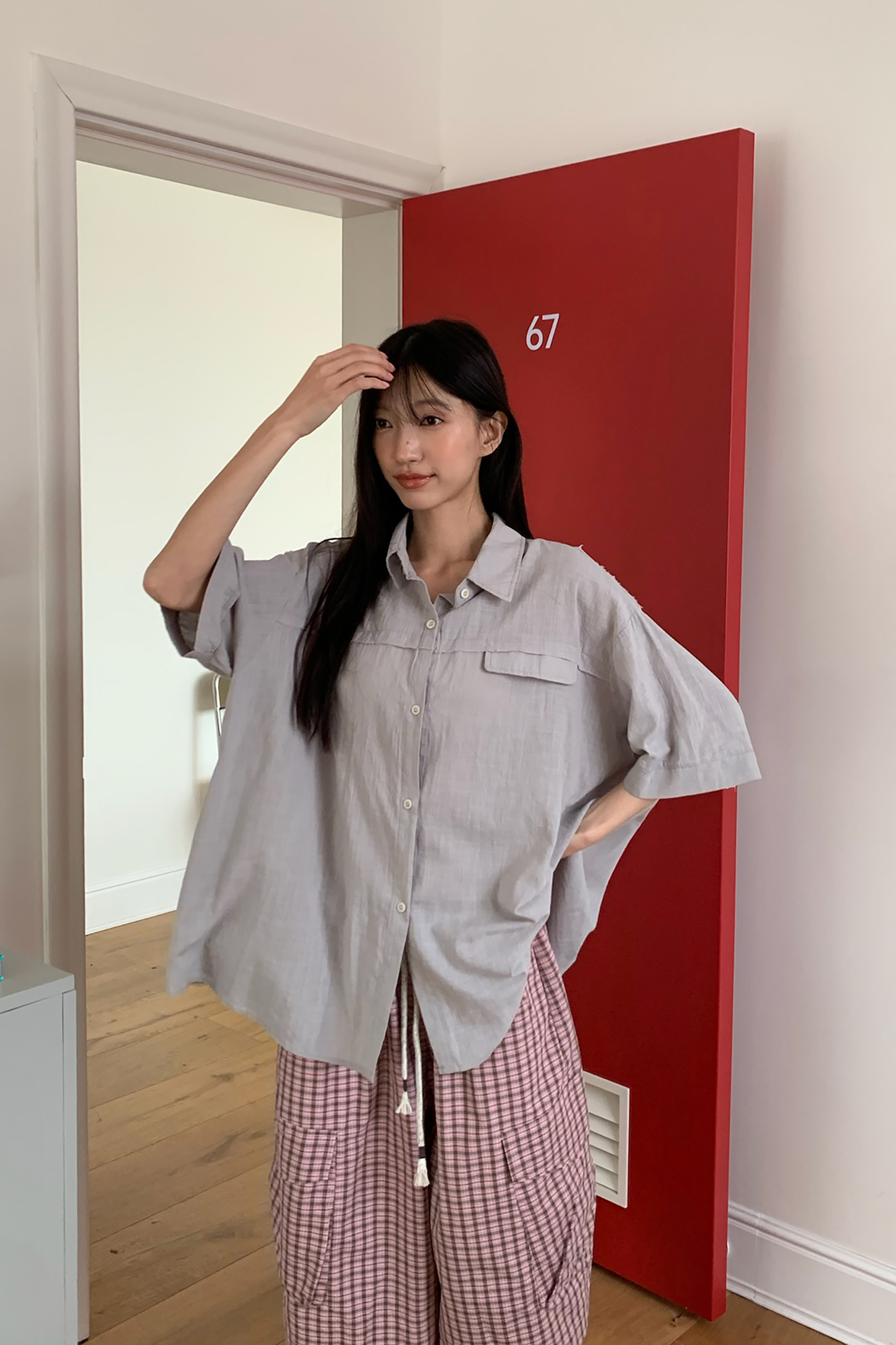 May｜日感色系小紋理短襯 2色