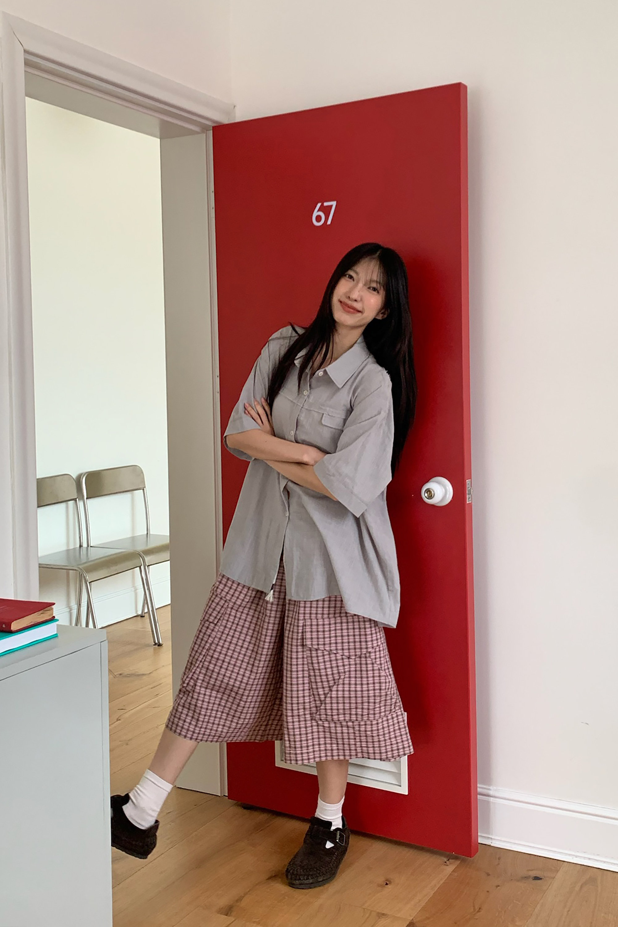 May｜日感色系小紋理短襯 2色