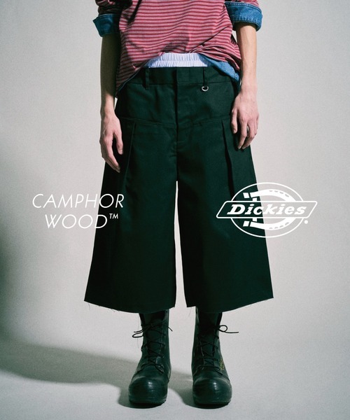 <新品牌> Dickies × CAMPHORWOOD 闊型 雙褲頭 不收邊 卡其 七分褲 兩色