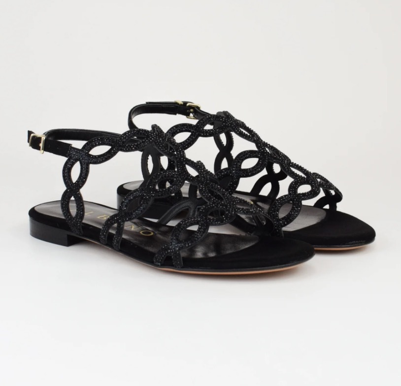 1AL0510-009 [ALBANO] Sandalo Velour 黑色 TEN10 5607 (EU)