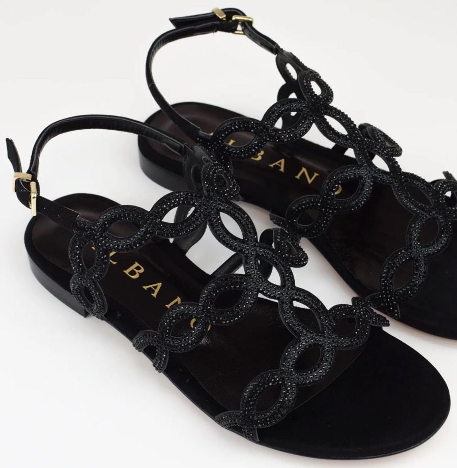 1AL0510-009 [ALBANO] Sandalo Velour 黑色 TEN10 5607 (EU)