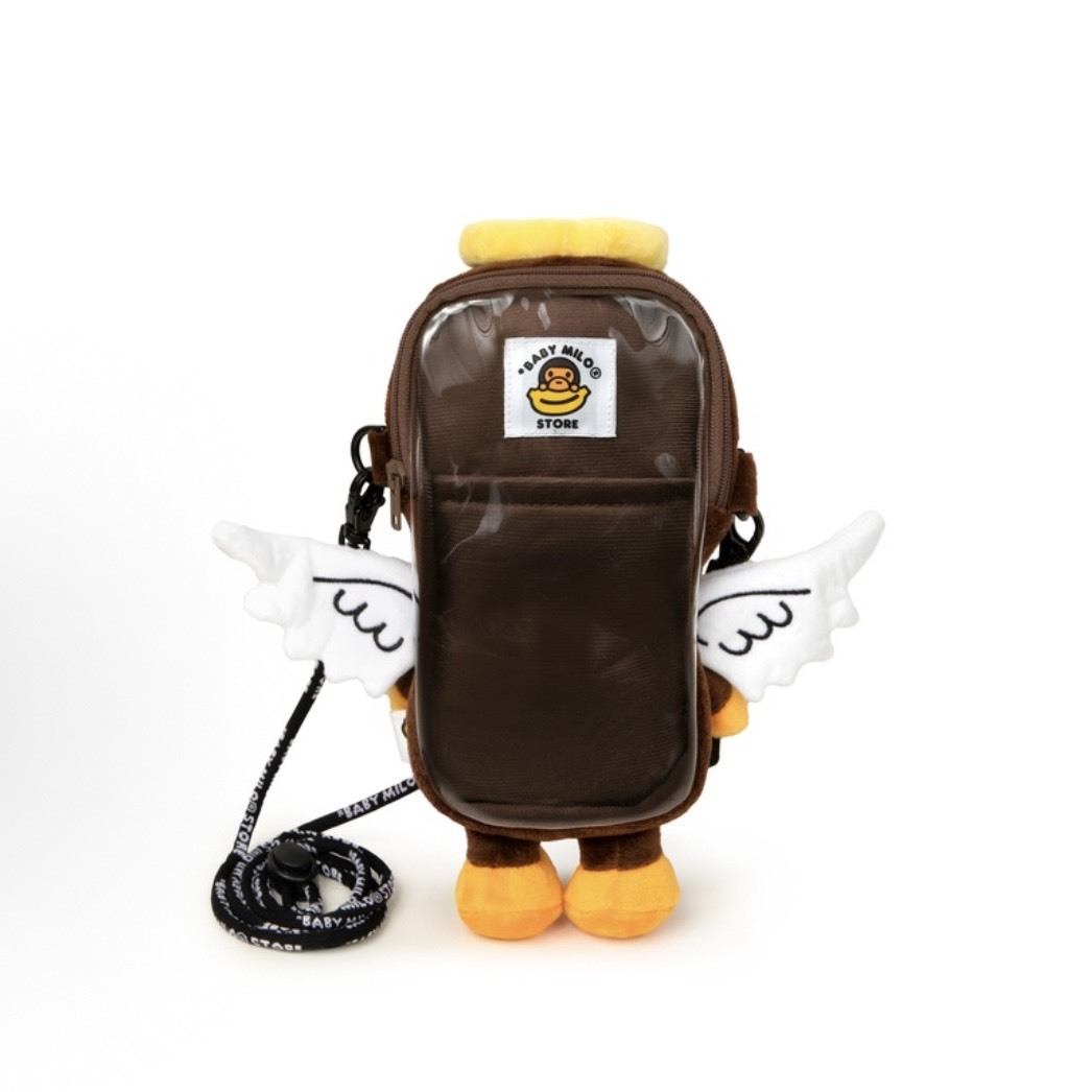 A BATHING APE BAPE BABY MILO SHOULDER BAGS PLUSH MOBILE BAG 手機包 天使造型-W4519XXQ
