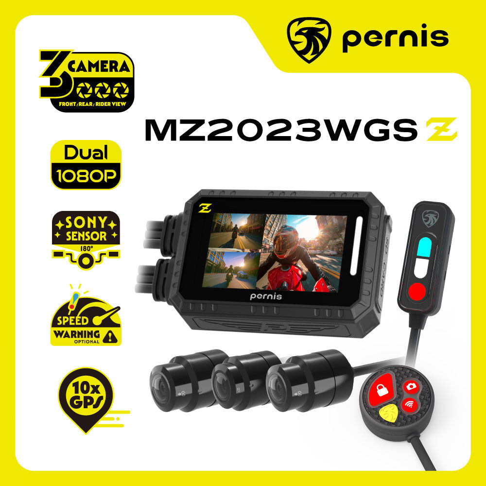 Pernis 寶麗萊 MZ2023WGS 三鏡頭 機車行車記錄器