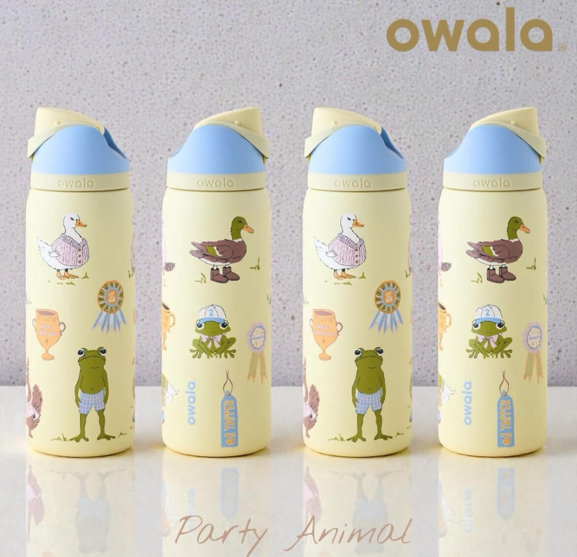 【預購】國外限定 Owala x UO 限量 聯名款 動物派對 水壺 吸管杯 手柄提把 保溫杯 32 oz 945ml