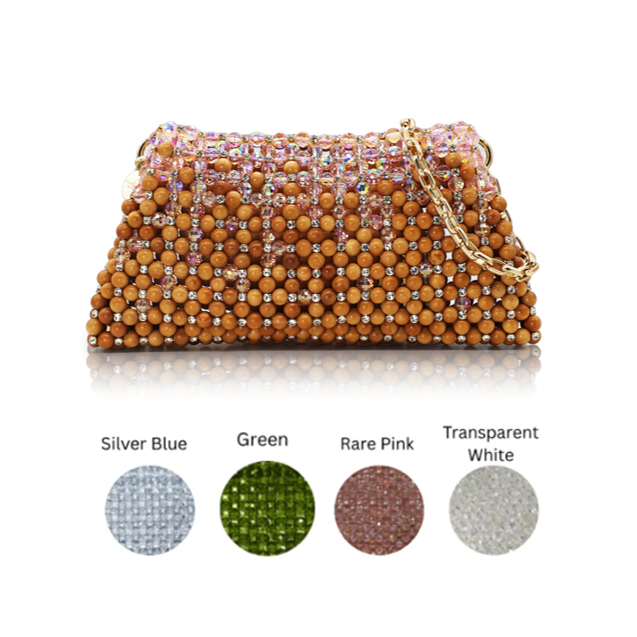 1PO0506-028 [PALERA MILANO] Maxi Crystal Pouch Wood #BGCPOM-C10DBW (EU)
