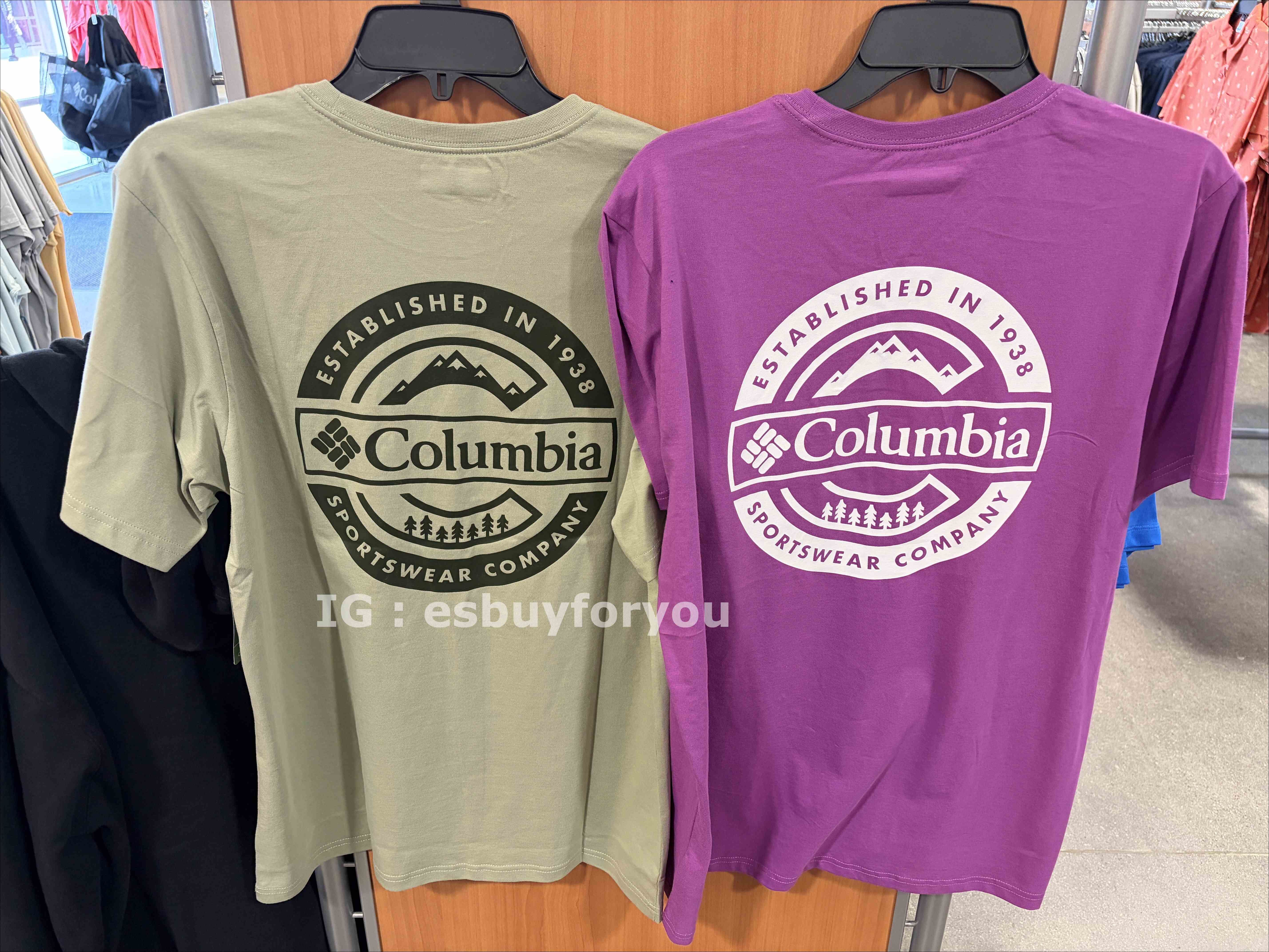 【限時】Columbia  男大人 有機棉 正反 風景山脈  短TEE (2色)