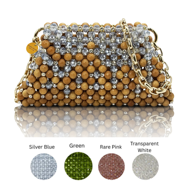 1PO0506-014 [PALERA MILANO] Crystal Pouch - Wood #BGCPOU-C10DBW (EU)
