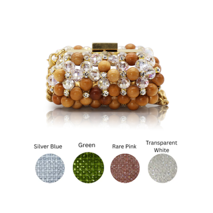 1PO0506-030 [PALERA MILANO] Clutch Edge Airpod Wood Crystal #ACAIRP-C10DBW (EU)