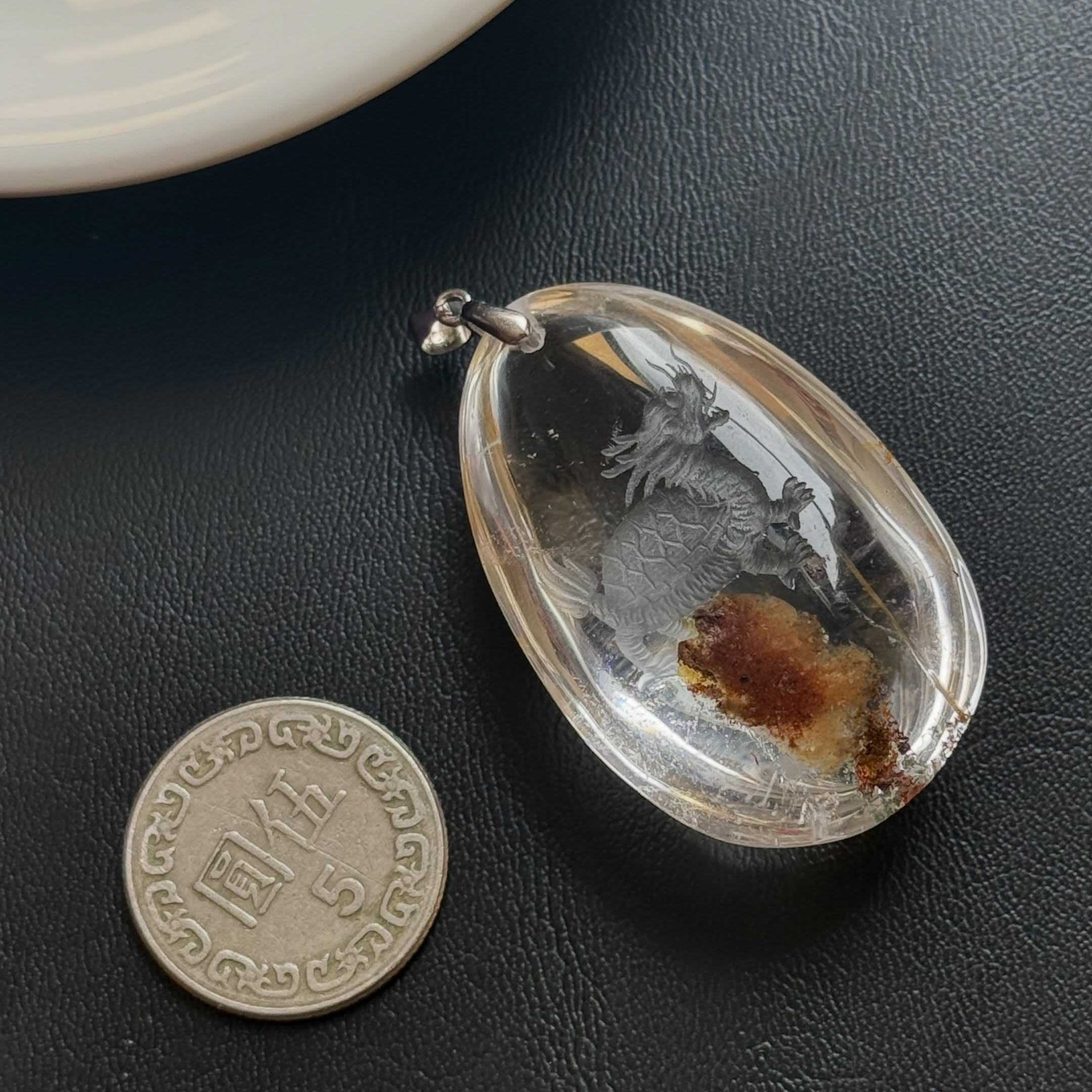 [原石] 幽靈水晶 龍龜 激光雷雕 水晶項鏈