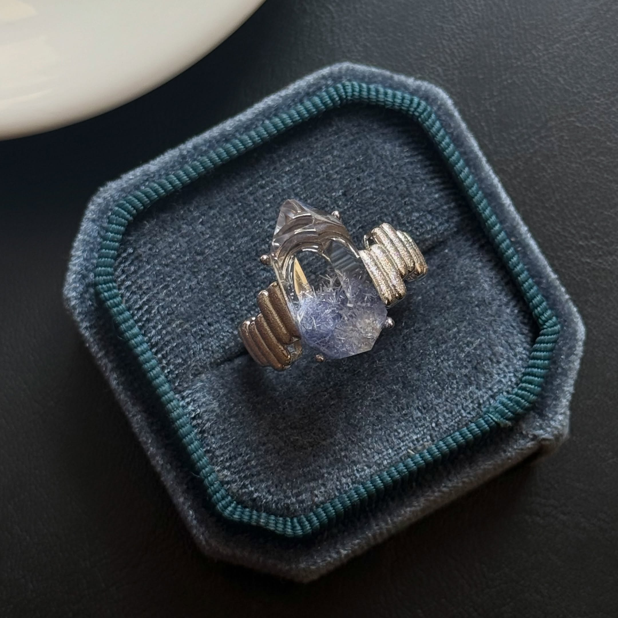 [原石] 精品等級 藍線石 925銀戒指 水晶戒指