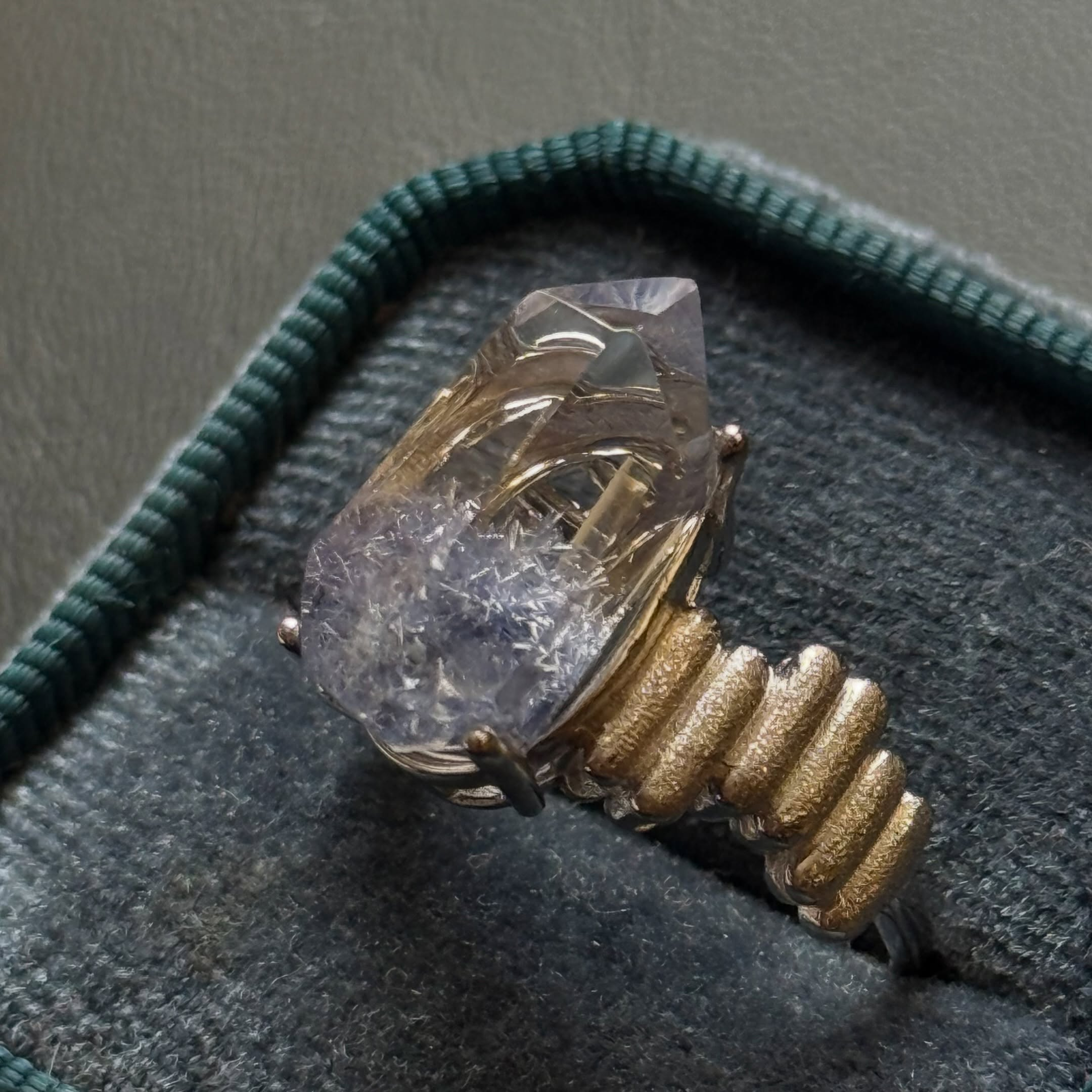 [原石] 精品等級 藍線石 925銀戒指 水晶戒指
