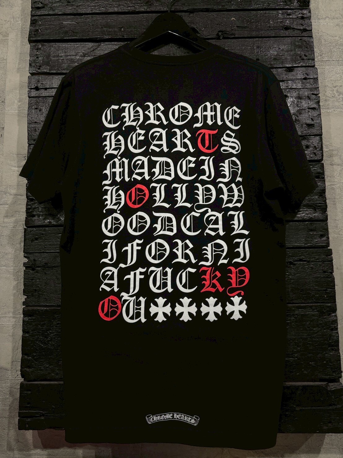 現貨 Chrome Hearts 克羅心 稀少背面滿版歌德字 十字黑短袖