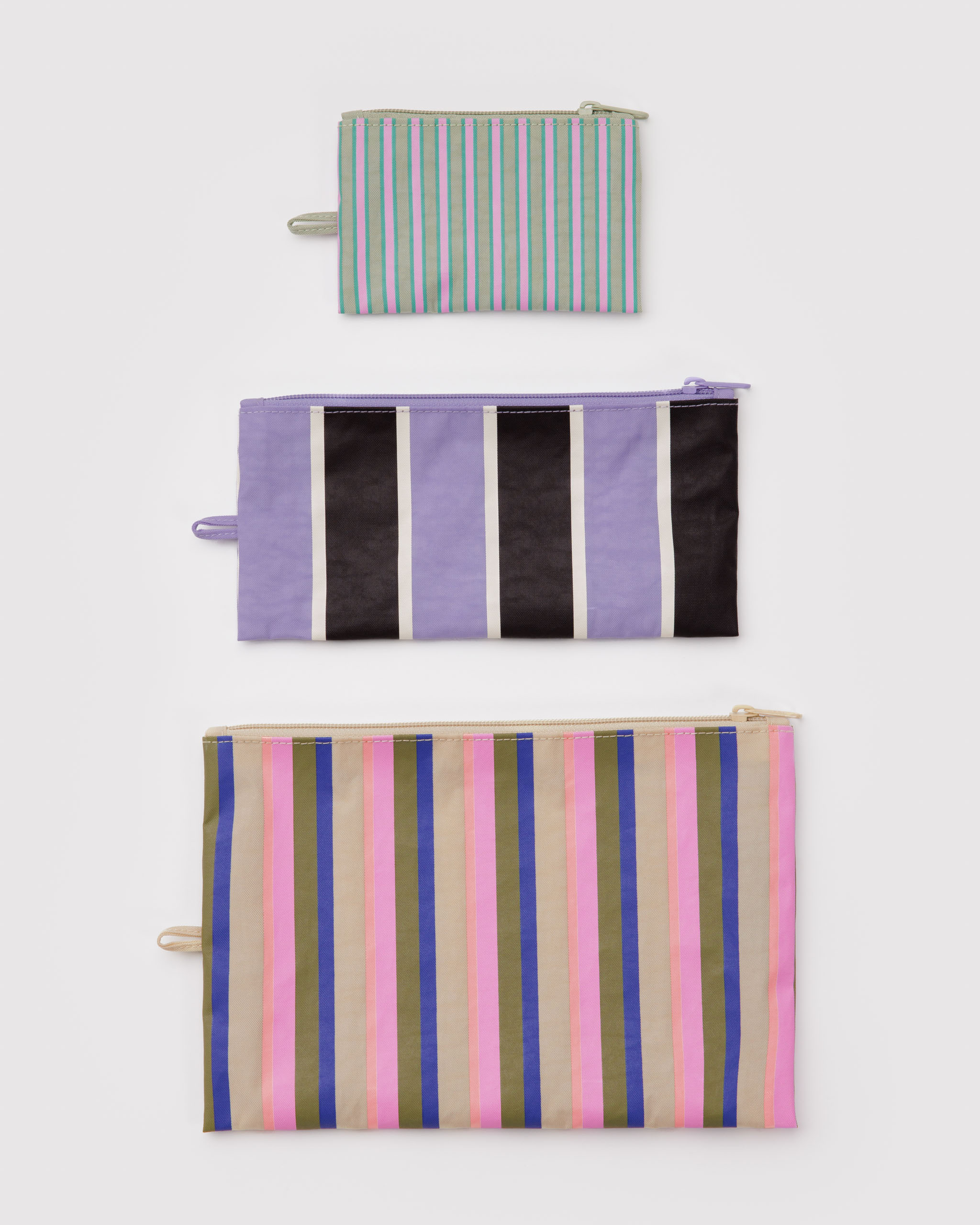 Flat Pouch Set - Candy Shop Stripes｜BAGGU