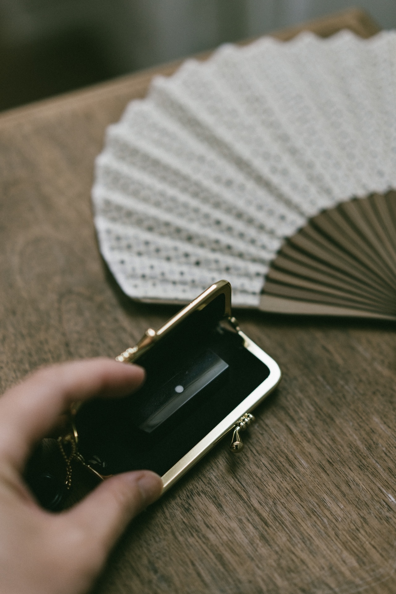 日本製和風蜻蜓蚊印章收納珠扣式口金包