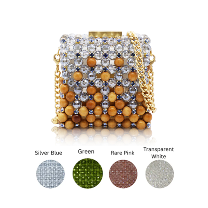 1PO0506-019 [PALERA MILANO] Clutch Mini Wood Crystal #BGCLUM-C10DBW (EU)