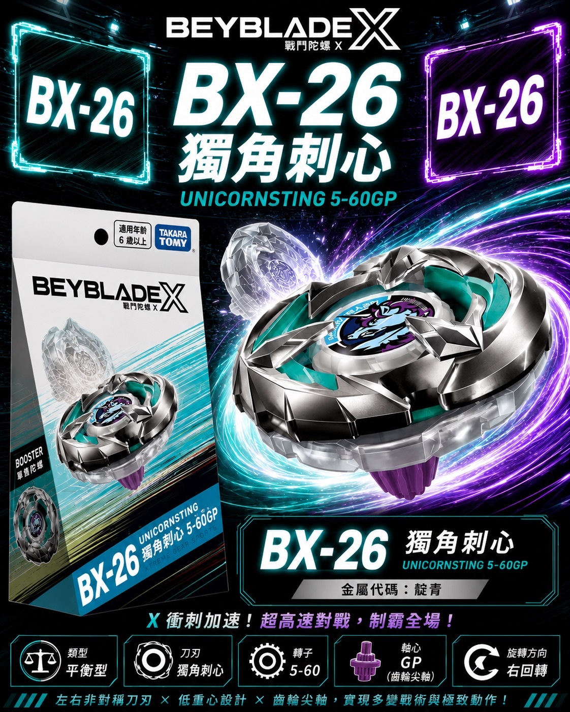【日本限時連線代購】BEYBLADE X 戰鬥陀螺X BX-26 獨角刺心
