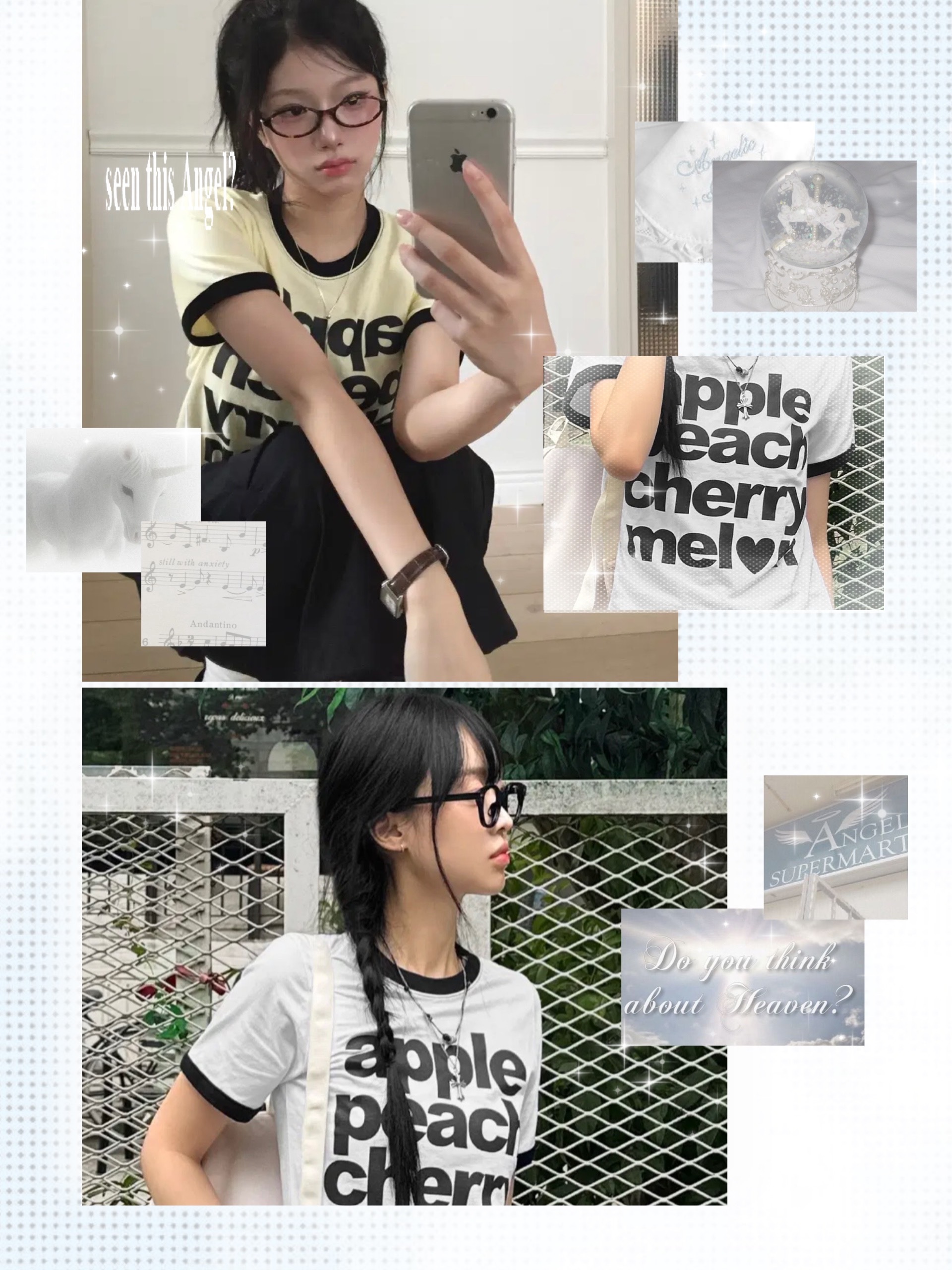 【網站限時優惠】Apple Peach Ringer Tee