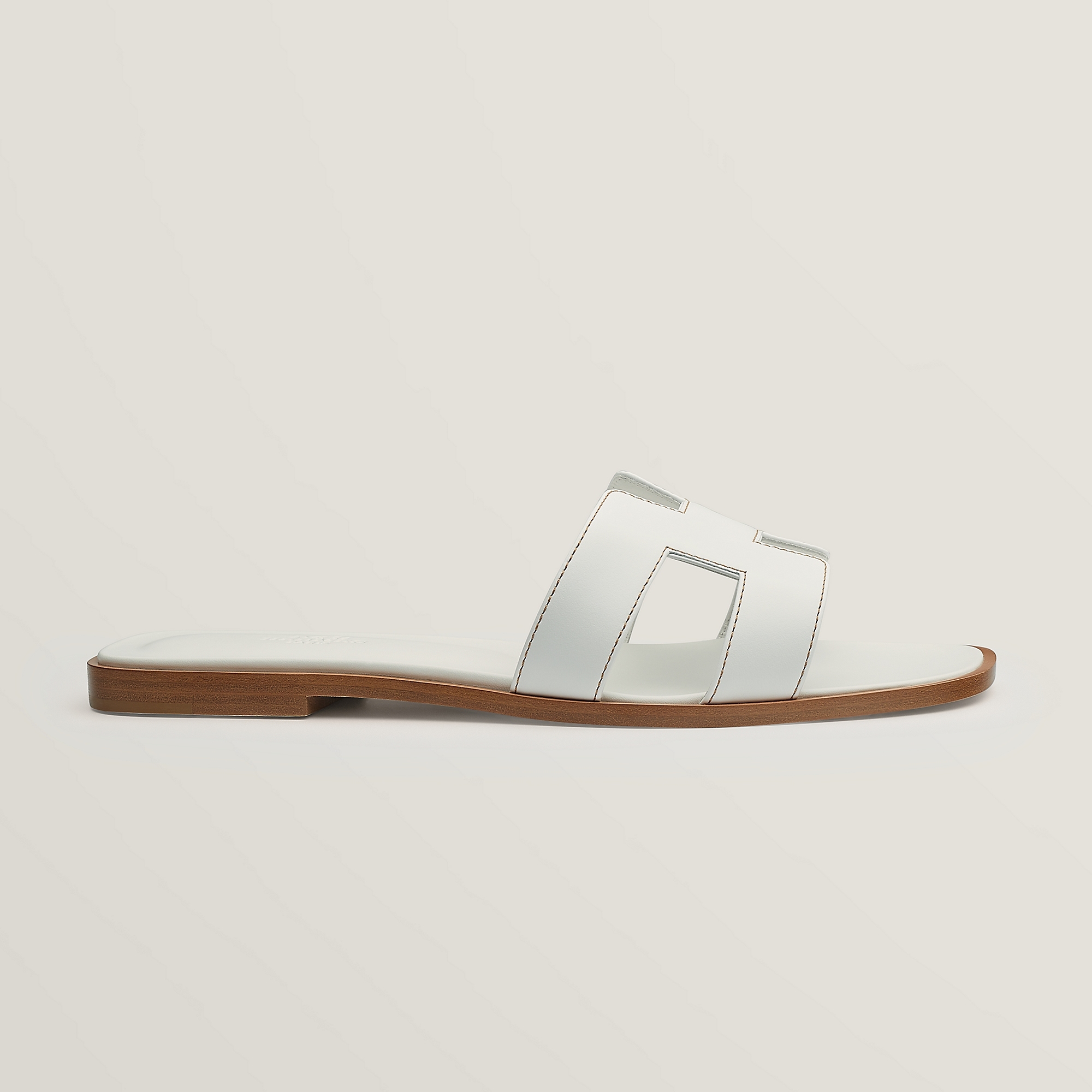 Hermes ORAN sandals blanc 白色平地拖鞋