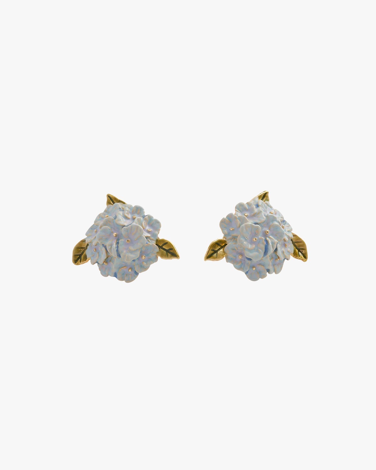 英國代購 -FABLE ENGLAND Enamel Hydrangea Gold Earrings