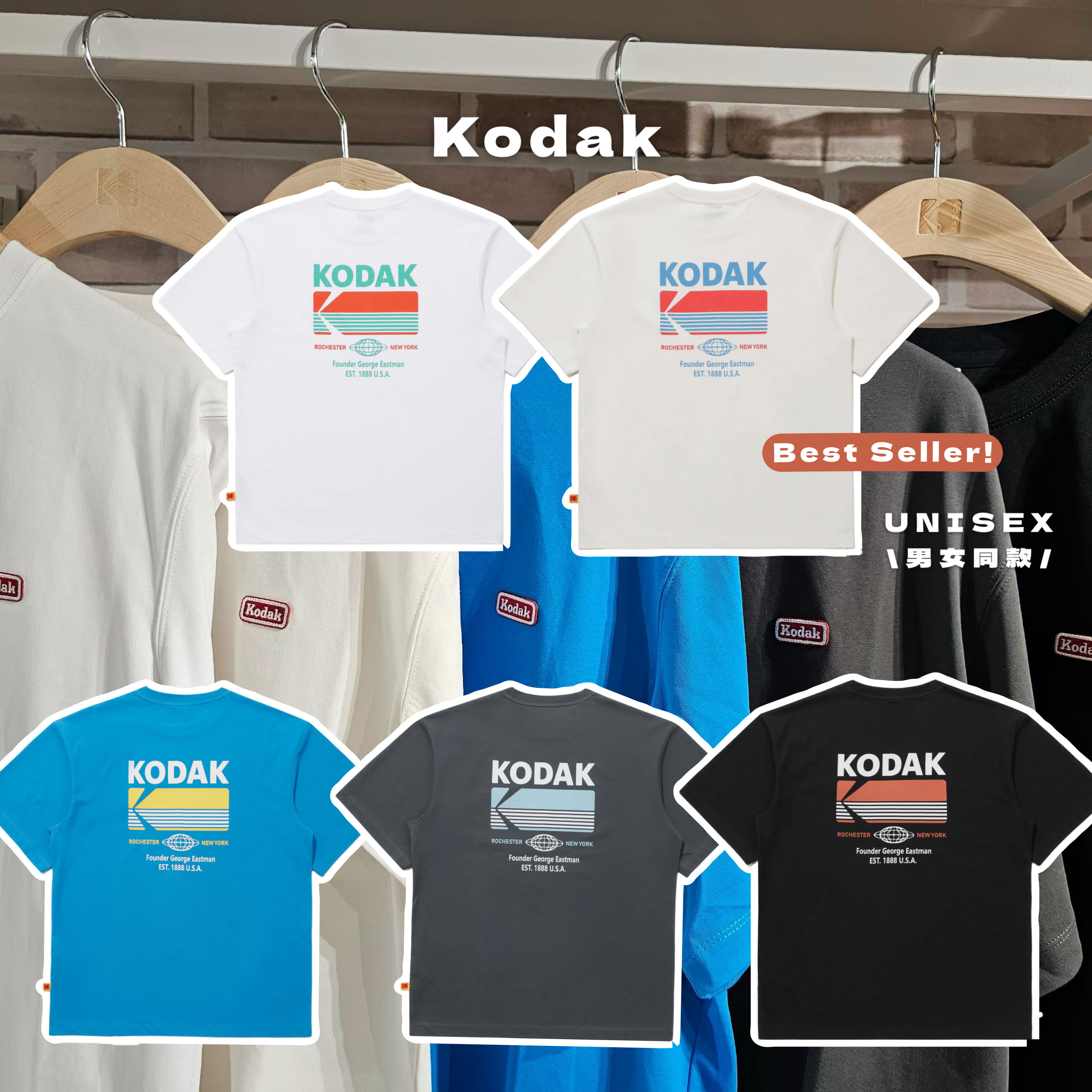 韓國代購｜Kodak Breeze Big Graphic Short Sleeve Tee (5 Colours)