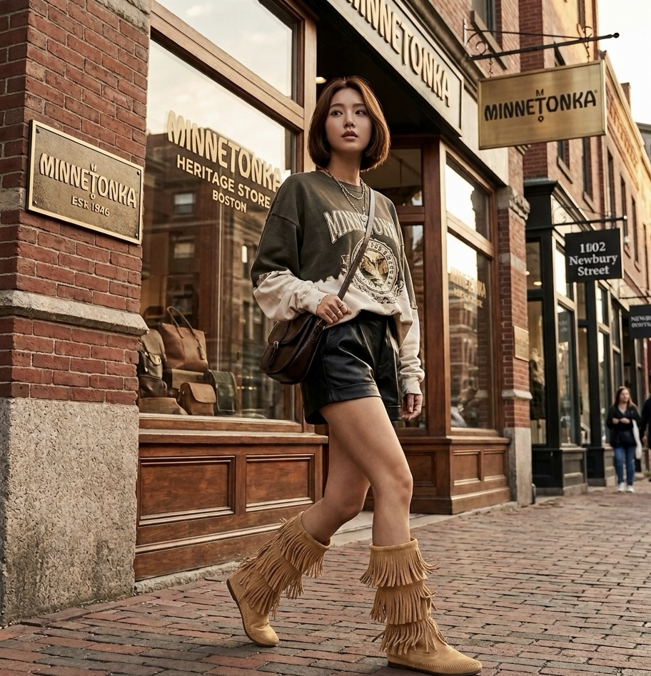 【預購】 MINNETONKA H0510800 真皮高筒流蘇靴