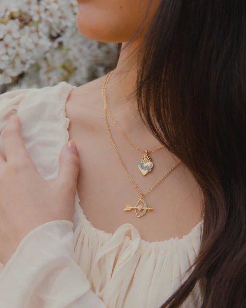 英國代購 -FABLE ENGLAND Gold Cupids Bow & Arrow Necklace