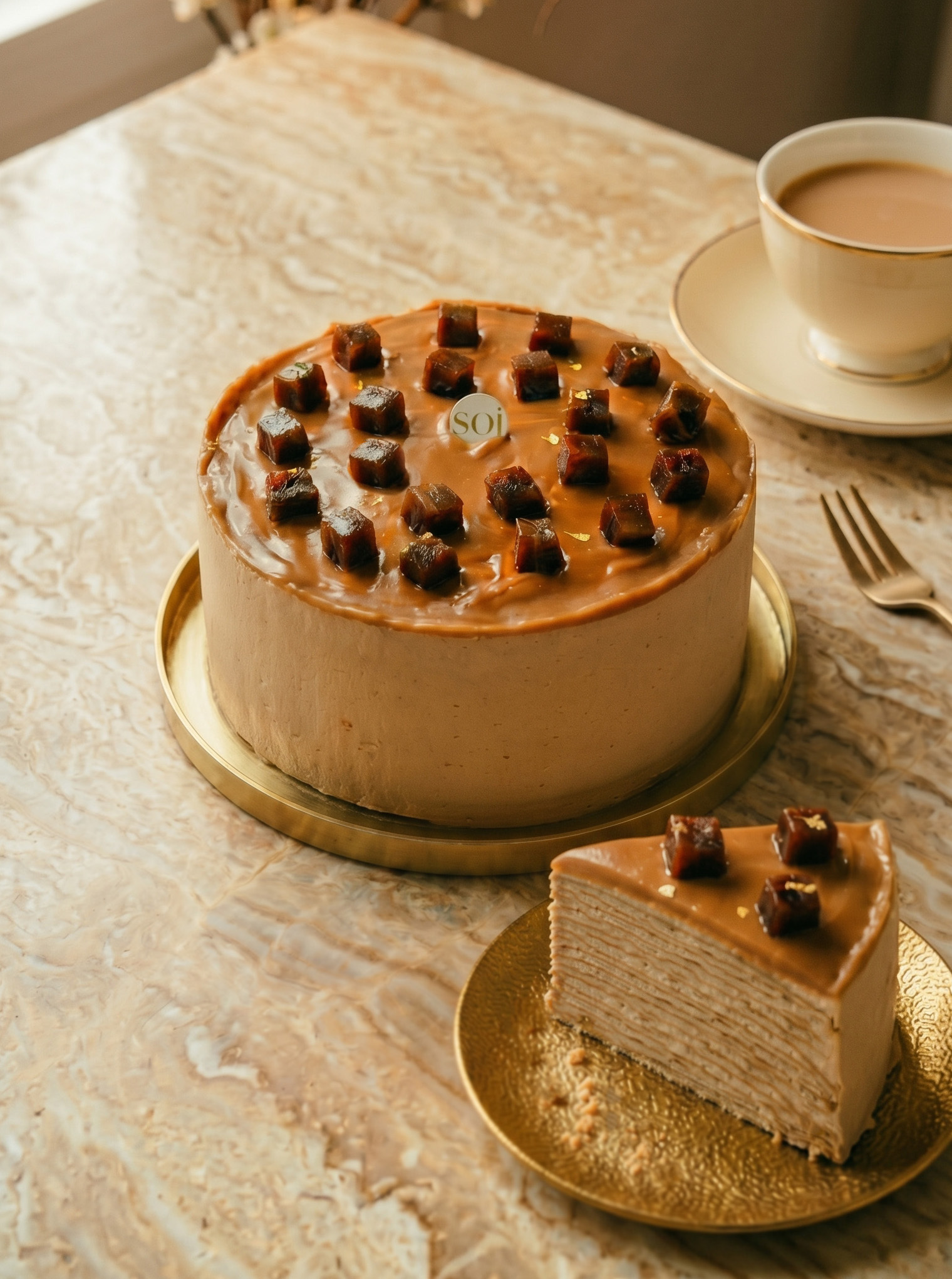 Vegan Oat Milk Tea Crepe Cake