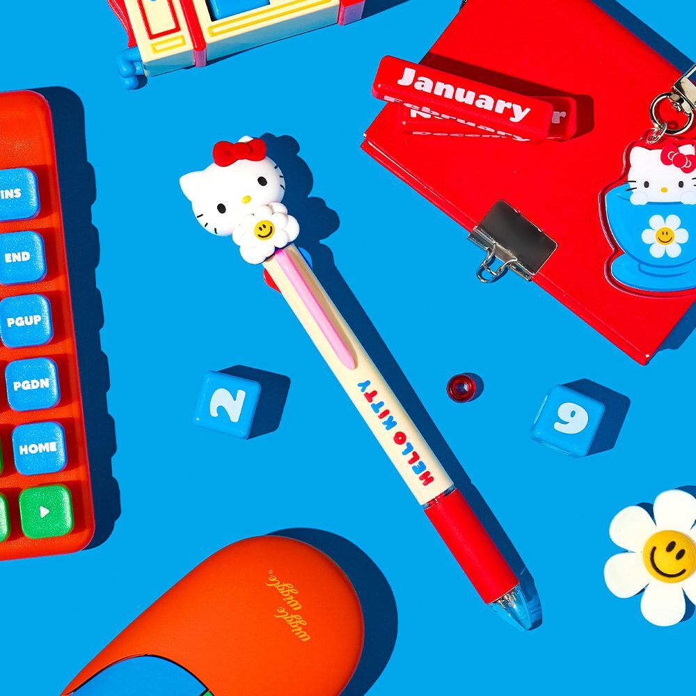 WIGGLE WIGGLE & HELLO KITTY Figure 4 Color Ball Pen