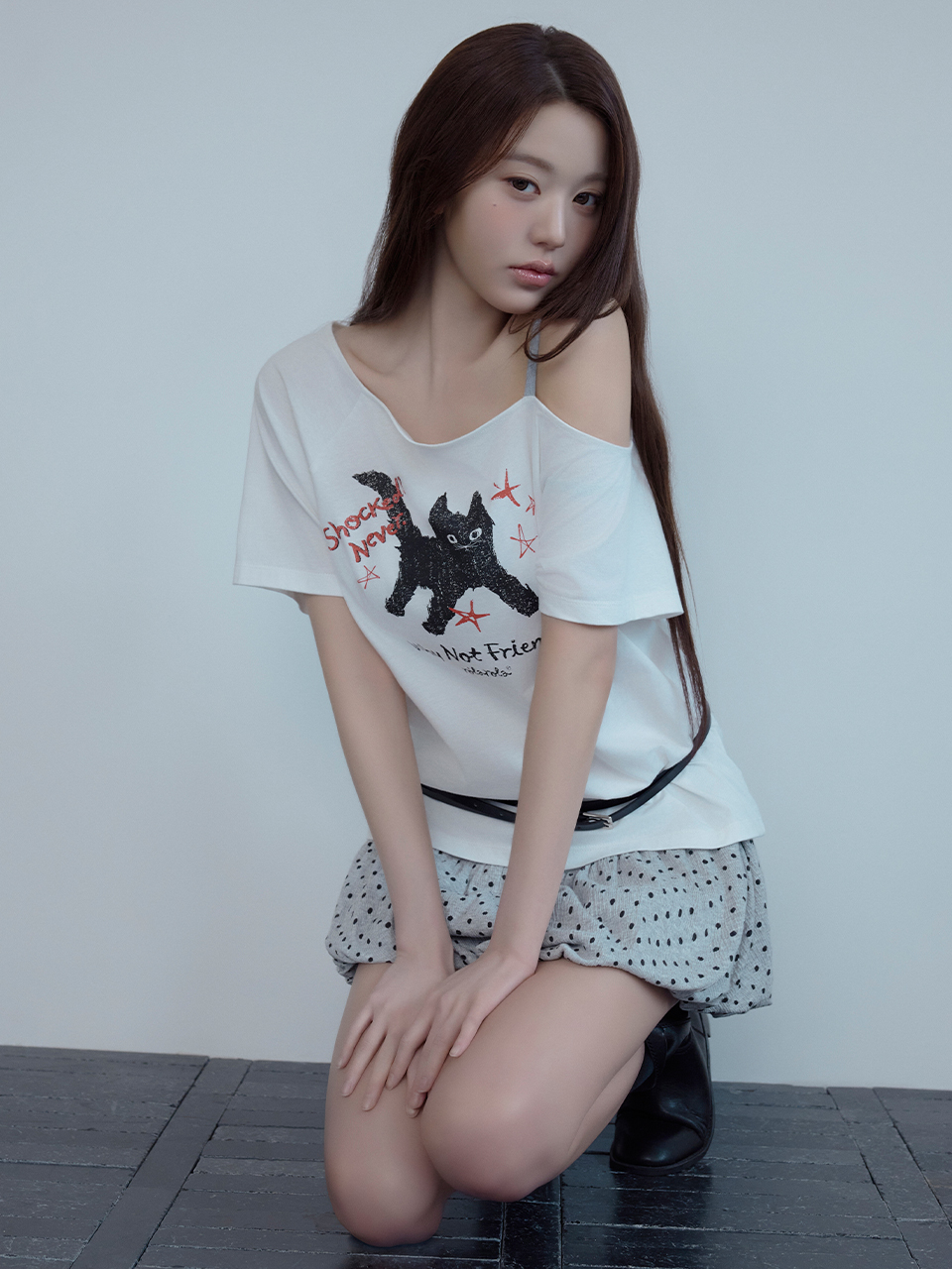 ROLAROLA RORACAT OFF SHOULDER T-SHIRT