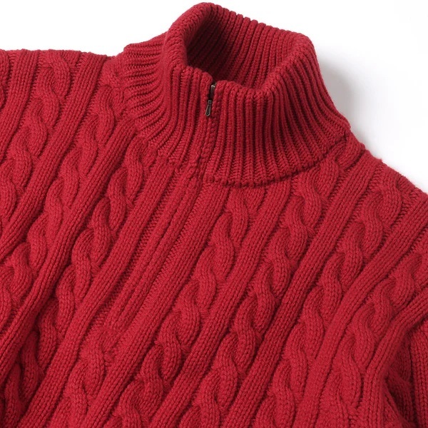 LAST PCS: A.PRESSE CASHMERE ARAN HALF ZIP SWEATER - SIZE 2 PRE ORDER ITEM (預訂中)